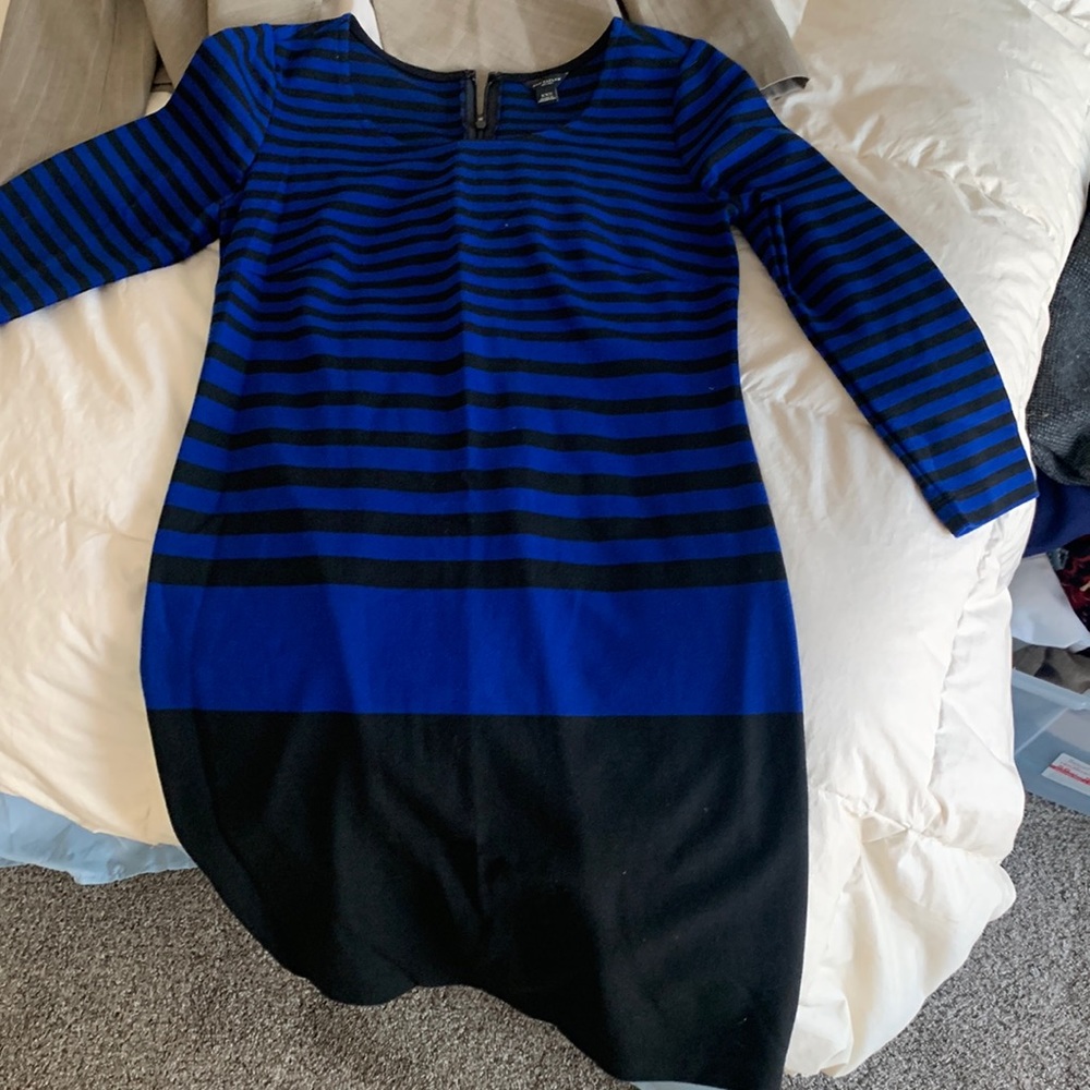 Ann Taylor Striped Blue/Black Dress